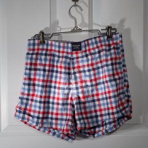 Abercrombie & Fitch Red White & Blue Gingham Woven Boxer Shorts